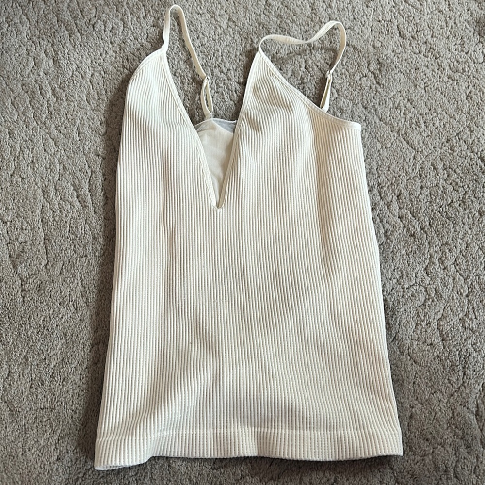Free People intimately come around mesh insert cami in cream - Picture 2 of 5